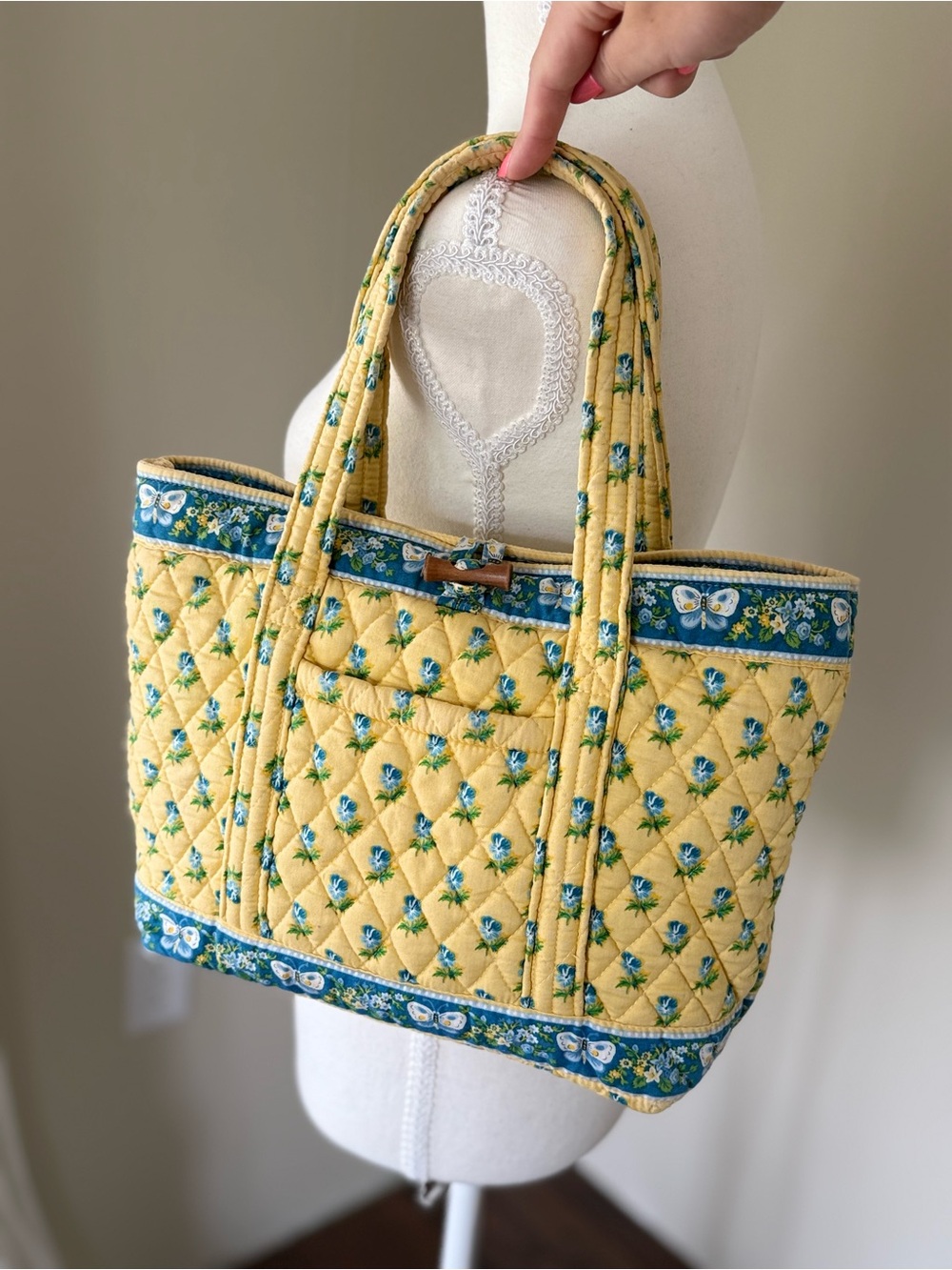 Vintage Vera Bradley Katherine Original Villager Tote Quilted Cotton Retired